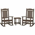 Polywood Presidential Mahogany Patio Set with South Beach Side Table and 2 Rocking Chairs 633PWS1661MA